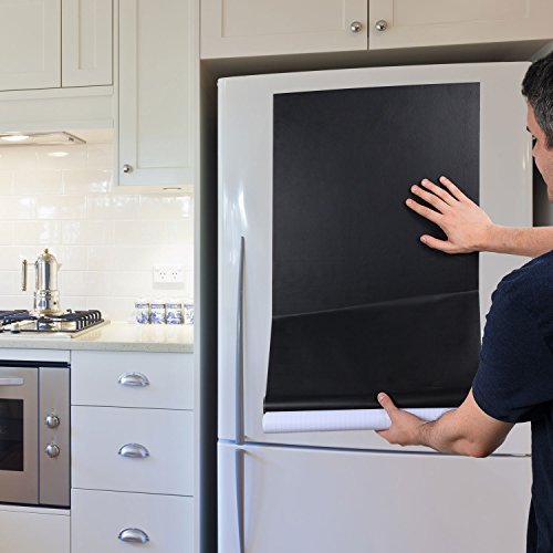 Adhesivo Tiza Papel 3 Paquete de 198 x 46 cm con 10 Tizas y borrador de tela – cortado en cualquier forma y se aplican – Personalizable y extraíble – Ideal para mensajes, listas de tareas pendientes, etiquetado, dibujos, cotizaciones, letras, etcétera, et