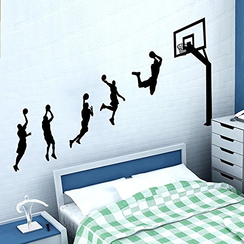 Adhesivos de pared arte mural decoración creativa impermeable extraíble Hombres Dormitorio wall sticker arte de pared muebles de dormitorio habitaciones Dormitorio amueblado Póster de baloncesto