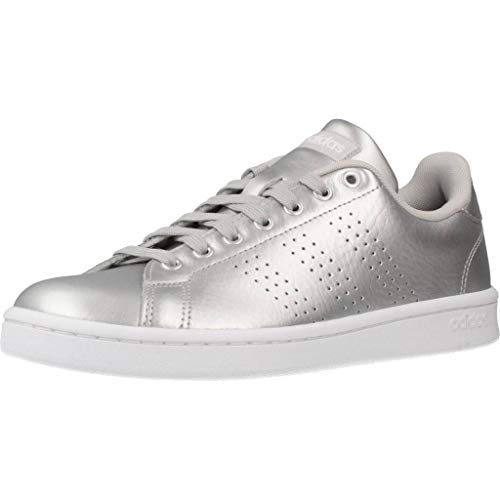 adidas Advantage, Zapatillas de Tenis para Mujer, Argent Mat Blanc Gris, 38 2/3 EU