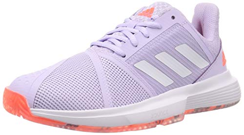 Adidas CourtJam Bounce W, Zapatos de Tenis para Mujer, Signal Coral/Purple Tint/Tech Purple, 38 EU