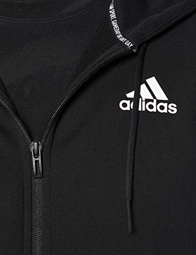 Adidas Must Have 3-Stripes French Terry Hoddie Men Sudadera con Capucha y Cremallera, Hombre, Negro (Black/White), M