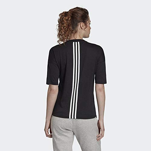 adidas Must Haves 3-Stripes T-Shirt W Camiseta, Mujer, Negro (Black/White), M