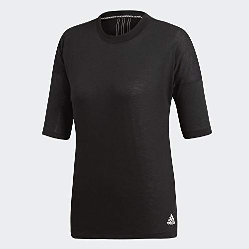 adidas Must Haves 3-Stripes T-Shirt W Camiseta, Mujer, Negro (Black/White), M