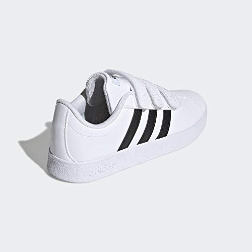 adidas VL Court 2.0 CMF I, Zapatillas de Gimnasia Unisex bebé, Blanco (FTWR White/Core Black/FTWR White FTWR White/Core Black/FTWR White), 26.5 EU