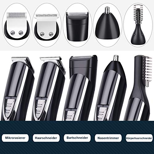 ADOKEY Recortadora de Barba, 10 en 1 Barbero Electric Recargable Cortapelos Profesional Hombre Cortadora de Pelo Impermeable Inalámbrico Maquina de Cortar Pelo Afeitadora Corporal con Peine-guía