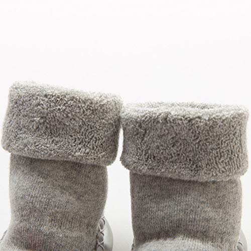 Adorel Calcetines Zapatos Antideslizantes Forros Bebé 2 Pare Azul Zorro & Gris Panda 19-20 (Tamaño del Fabricante 13)