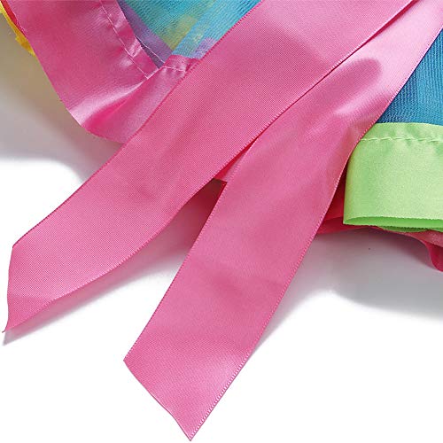 Adorel Falda de Tul Tutú Arcos de pelos Arco Iris para Niñas Azul 4-8 Años (Tamaño del Fabricante L)