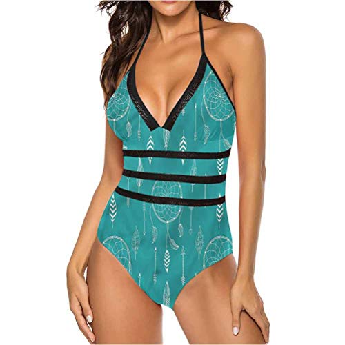 Adorise - Traje de baño deportivo con diseño primitivo geométrico sexy, y elegante Multi 28 52