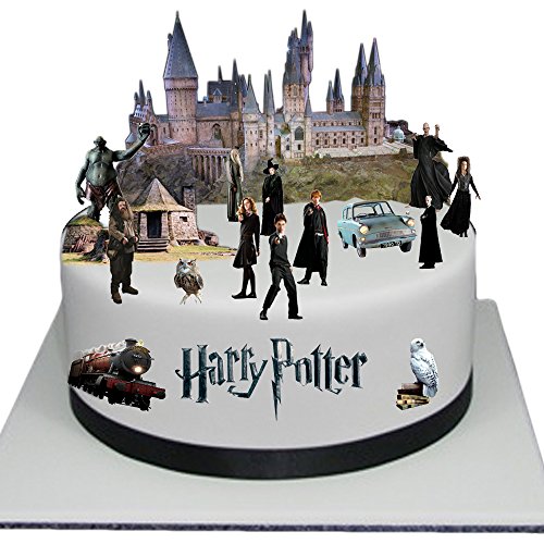 Adorno para torta comestible, diseño escena en relieve de Harry Potter,  fácil de usar