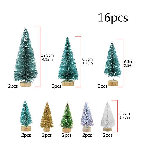 Adornos en Miniatura de Navidad Mini Figuras de Estilo de Navidad Árbol de Navidad de Papá Noel Decoración de Navidad de Dibujos Animados Lindo para Decoración de Fiesta de Jardín para el Hogar