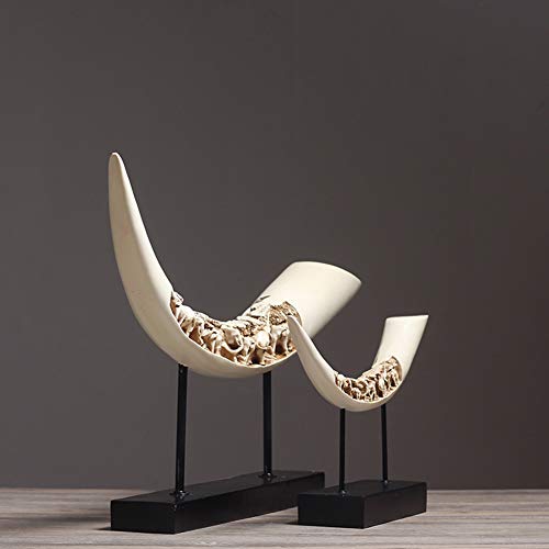 Adornos para la Sala de Estar Retro de Resina sintética de Marfil Estudio Ornamentos del Escritorio de Oficina Muebles de Dormitorio Retro Adornos Porche,L