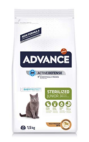 Advance 921598 Junior Sterilized - Pienso para Gatos esterilizados de hasta 2 años de Edad - 1.5 kg