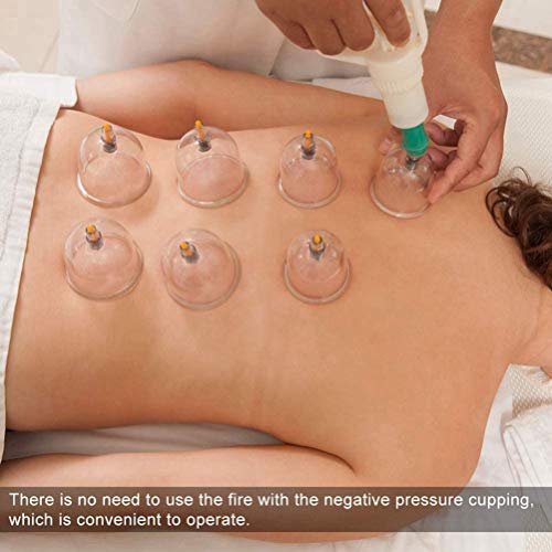 AEAC 12 Juego De Terapia De Ventosas, Juego De Ventosas De Succión Al Vacío con Mango De Bombeo Sin Vidrio con Dispositivo De Ventosas Al Vacío De Tipo De Succión