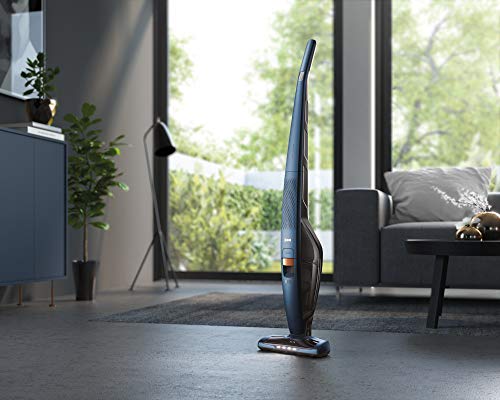 AEG CX8-2-95IM Aspiradora Escoba Sin Cable y de Mano (Sin Bolsa, hasta 95 Minutos, 2 Velocidades, Cepillo 180º, 80dB de Ruido, Depósito 0.8L, Función Limpieza Cepillo, Luces Cepillo LED, Azul)