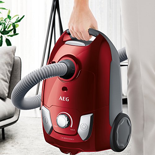 AEG VX4-1-WR-A Aspiradora con Bolsa, 750 W, 3 kg, 80 Decibelios, Polietileno expandido, Rojo