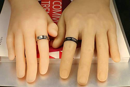 Aeici Anillo Compromiso Mujer Anillo Boda Acero Inoxidable Grabado Her Flops y His Boots Mujer 30 + Hombre 9,5