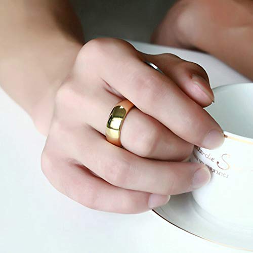 Aeici Anillo para Compromiso Anillos Hombre Tungsteno Anillo de Oro Plateado Ancho 8 Mm Oro Plata Mujer 17 + Hombre 30