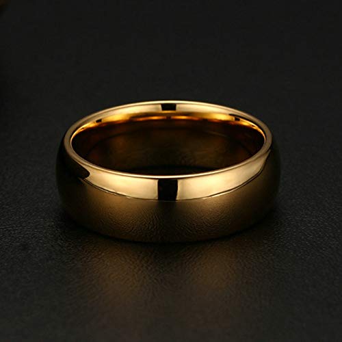 Aeici Anillo para Compromiso Anillos Hombre Tungsteno Anillo de Oro Plateado Ancho 8 Mm Oro Plata Mujer 17 + Hombre 30