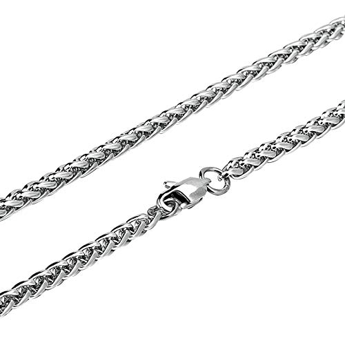 Aeici Collar Mujer Boda Cadena Trigo Collares para Mujer Plata Largo 66 Cm