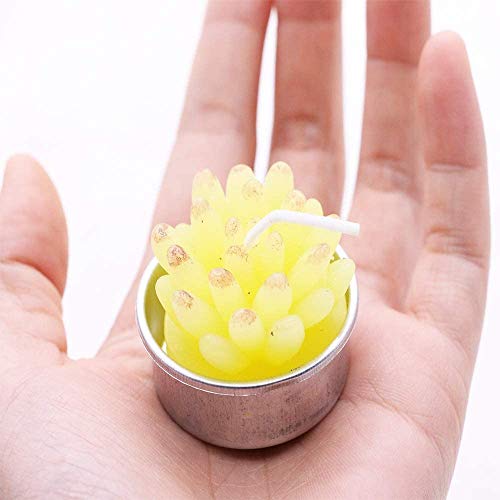 AEKAN - Vela de cactus con forma de cactus, hecha a mano, delicada, para decoración del día de San Valentín, regalo de fiesta, adorno de Navidad