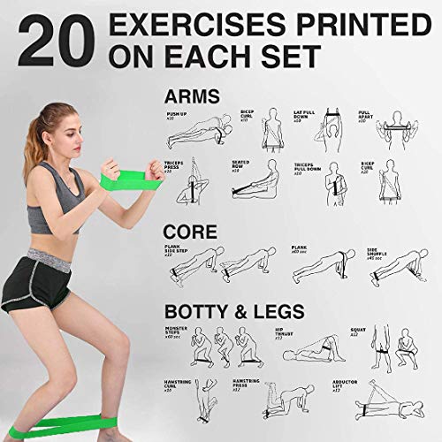Aenamer Bandas Elasticas Musculacion, Bandas de Resistencia Fitness de Tela 8 Niveles para Hombre Mujer, Bandas de Ejercicios para Yoga Pilates Crossfit Gym Estiramientos Fisioterapia