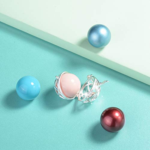 AEONSLOVE Llamador de Angeles Embarazada, Colgantes Mujer Colgante Carillón Música Cadena Flor de la Vida Collar Música Timbre Bell Bola Mujeres Joyas Niñas, Damas, Profesor, Madres y Hermanas