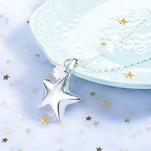 AEONSLOVE Llamador de Angeles Embarazada, Colgantes Mujer Estrellas Carillón Música Cadena Collar Música Timbre Bell Bola Mujeres Joyas Niñas, Damas, Profesor, Madres y Hermanas