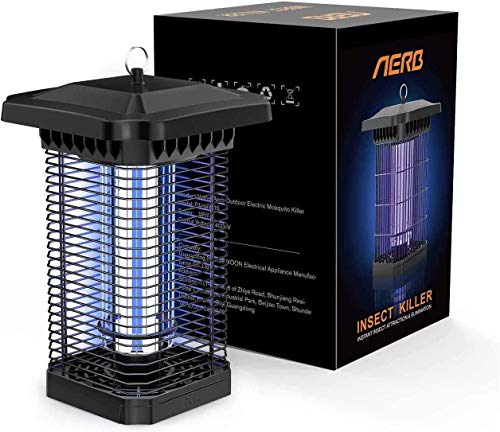 Aerb Lámpara Antimosquitos Eléctrico, LED Mosquito Lámpara Trampa, 18W de Luz UV, 4000V Potencia de Alto Voltaje, Matar Mosquitos, Moscas, Polillas, para hogar