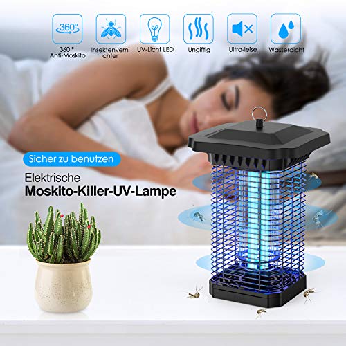 Aerb Lámpara Antimosquitos Eléctrico, LED Mosquito Lámpara Trampa, 18W de Luz UV, 4000V Potencia de Alto Voltaje, Matar Mosquitos, Moscas, Polillas, para hogar