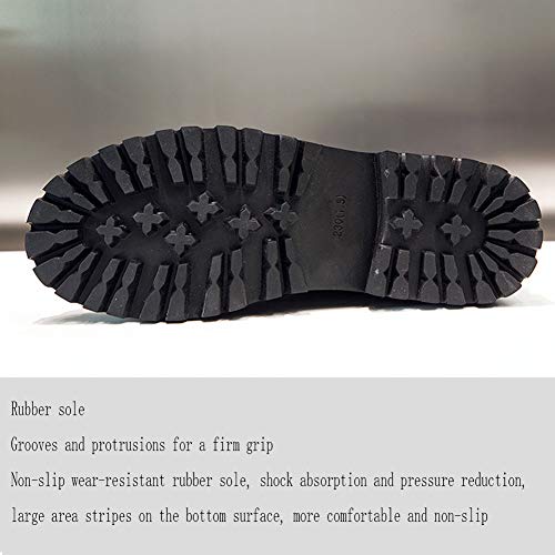 AFANG Botas Mujer Plataforma, Antideslizante Peso Ligero Plano Media Pierna Zapatos, Ocio Botines Tacon Botas Cortas Tacones Cremallera Botas Mujer Martin Cabeza Redonda Botines Moda Vintage,Negro,36