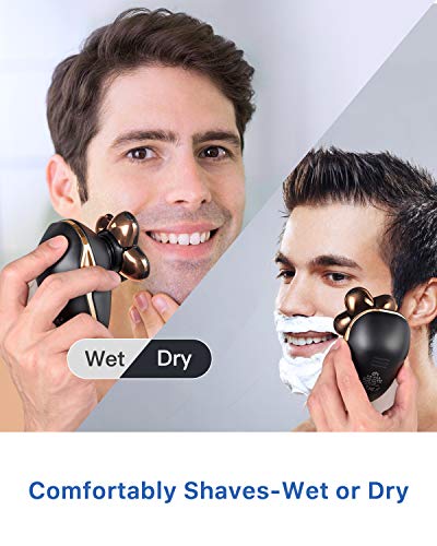 Afeitadora Corporal Masculina, OriHea Depiladora Corporal Hombre,Impermeable, Cinco Cabezas Flotantes Que Quitan Inteligentemente Los Bigotes, Adecuados Para Hombres y Mujeres - oro