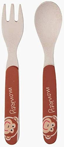 Afufu Set Vajilla de bambú para niños Servicio de Mesa Infantil, sin BPA y Apto para lavavajillas (5 Piezas)