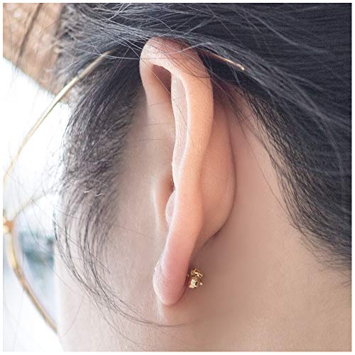 AFUNTA 200 piezas de acero inoxidable pendientes parte trasera y 10 piezas tapones para los oídos con goma y 10 piezas tipo bala tapón de oreja para bricolaje joyería, oro y plata