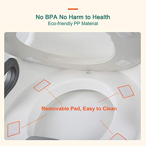 AGAKY Asiento Inodoro para Niños Entrenador Inodoro para Niños Niñas-Reductor de WC Protector Contra Salpicaduras/Reposabrazos/Respaldo/Dibujos Animados-Inodoros Ovalados y Redondos