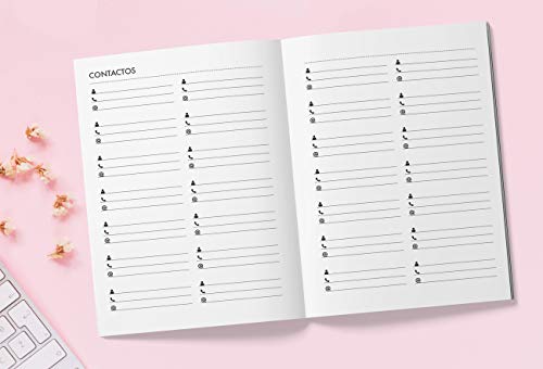 Agenda 2019-2020: 18 meses: Organiza tu día - Agenda semanal - julio 2019 a diciembre 2020 - español - Cheurón rosa