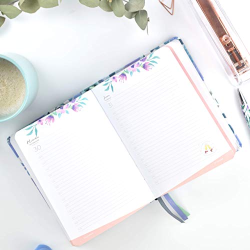 Agenda Académica 2020-2021 Anna - Día Página A6 - Tapa Dura En Tela - Takenote Agendas - Agenda Bilingüe Español - Inglés (A6)