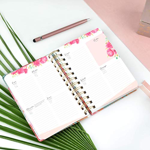 Agenda Académica 2020-2021 Shania- Semana Vista A6- Wireo- Tapa Dura en Tela- Takenote Agendas - Agenda Bilingüe Español- Inglés (A6)