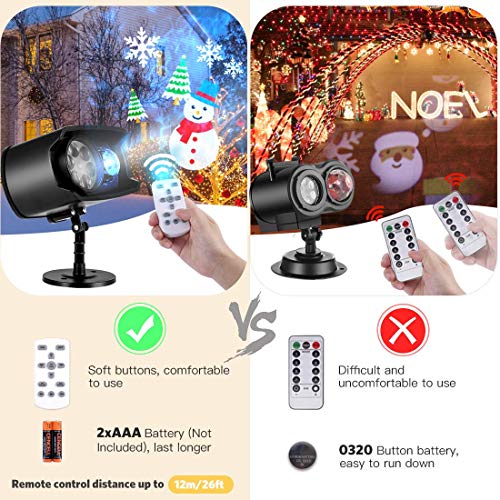 AGPTEK Luces Proyector de Navidad de Halloween, Impermeable Decoración Luz de Proyector con Mando a Distancia, 2 Cabezales, Temporizador para Navidad, Halloween, Festivos, Fiestas