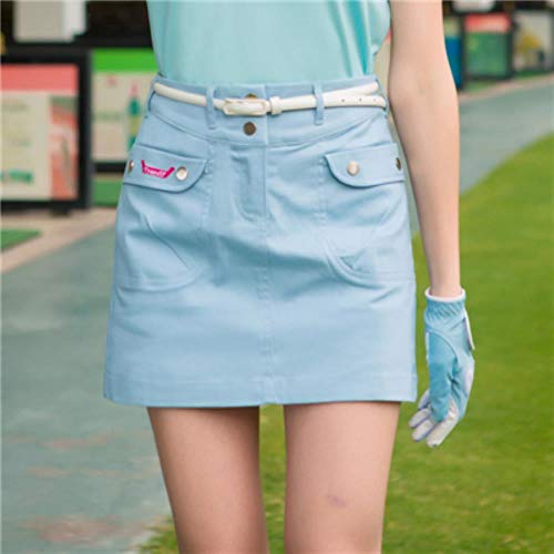 AGS - Falda de golf para mujer con bolsillo y forro en A, corta para mujer, antiluz, pantalones cortos de golf, mini vestido deportivo, Primavera-Verano, Mujer, color azul, tamaño XS