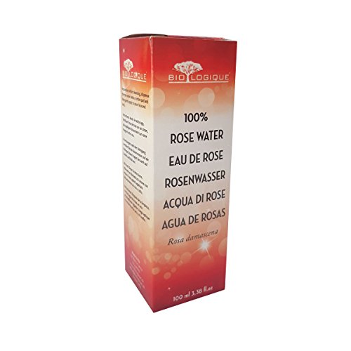 Agua de rosas 100% pura, ideal para tonificar la cara, el cuello, los ojos , la piel seca, el cuerpo y el cabello, equilibrar el pH como un astringente natural, 100 ml, esponja de limpieza incluida
