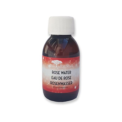 Agua de rosas 100% pura, ideal para tonificar la cara, el cuello, los ojos , la piel seca, el cuerpo y el cabello, equilibrar el pH como un astringente natural, 100 ml, esponja de limpieza incluida