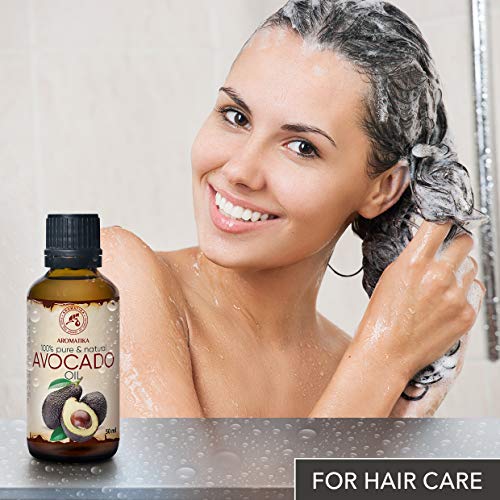 Aguacate Aceite 50ml - Persea Gratissima Oil - Sudáfrica - Prensado en Frío y Refinado - 100% Natural y Puro - Botella de Cristal - Avocado Oil