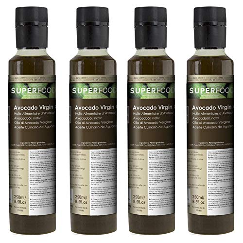 Aguacate Virgen BIO - Aceite Culinario 100% Puro - Certificado Ecológico - 1 L (4x250ml)