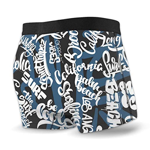 Ahdyr Surf Lettering Calzoncillos Tipo bóxer de Ropa Interior Suave para Hombre