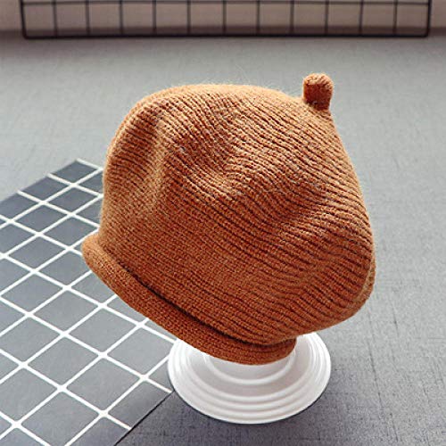 Aibccr Otoño e Invierno Sombrero de Calabaza Salvaje Rizado Sombrero de Lana para bebé-cúrcuma