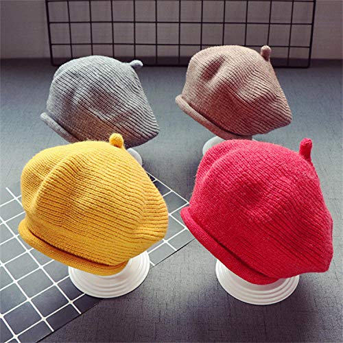 Aibccr Otoño e Invierno Sombrero de Calabaza Salvaje Rizado Sombrero de Lana para bebé-cúrcuma