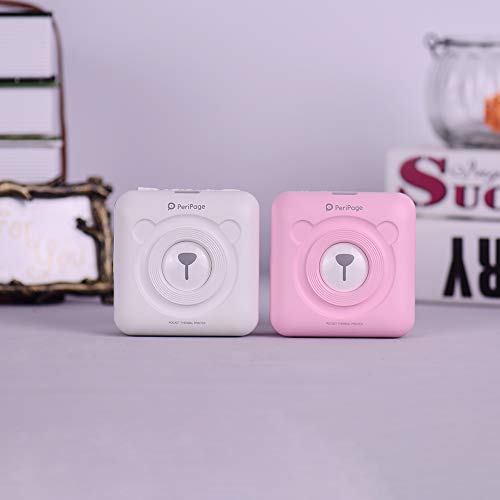 Aibecy PeriPage Mini Pocket Wireless BT Impresora térmica Etiqueta de Imagen Impresora de Recibos de Papel + 6 Rollos de Papel Adhesivo 57 x 30 mm