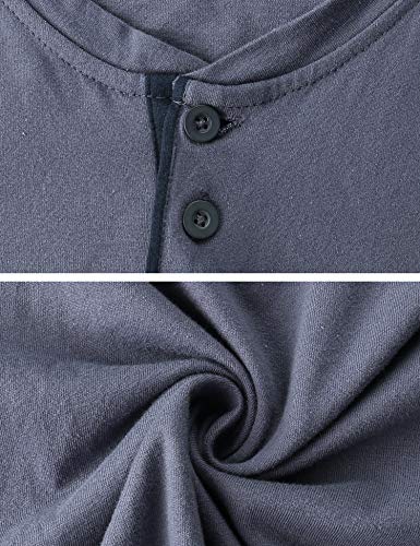 Aibrou 100% Algodón Pijamas Hombre Invierno Mangas Largas Pantalones Largo, Simple y Cómodo