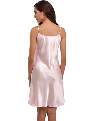 Aibrou Camisón para Mujer Raso Camisones Sexy Tallas Grandes Camison Tirantes Satín Verano para Novia Sin Manga Correas Ajustables, Ligero y Suave