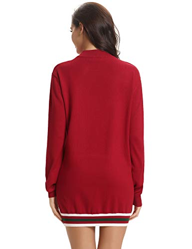 Aibrou Jersey Suéter de Navidad Mujer,Jerséis de Punto Ciervo y muñeco de Nieve Cuello Redondo Suelto Linda y Moda Regalo Ideal para Mujeres